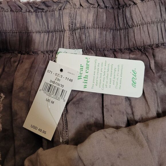 NEW AERIE brown tie dye tiered rock n ruffle pull on mini‎ skirt M - Picture 6 of 10